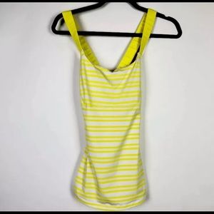 Lululemon Athletica Womens Tank Top White Yellow